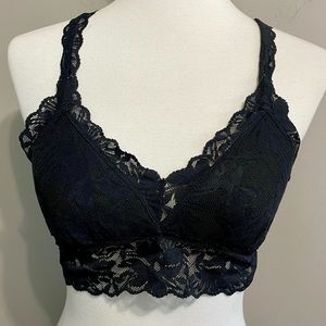 AERIE Black Lace Floral Bralette
